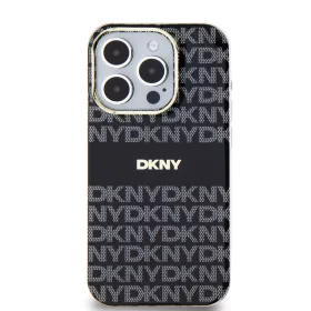   DKNY PC/TPU Repeat Pattern Tonal Stripe Magsafe tok, iPhone 13 Pro - fekete