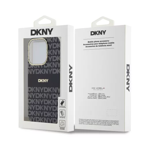 DKNY PC/TPU Repeat Pattern Tonal Stripe Magsafe tok, iPhone 13 Pro - fekete