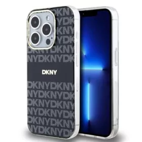   DKNY PC/TPU Repeat Pattern Tonal Stripe Magsafe tok, iPhone 13 Pro Max - fekete