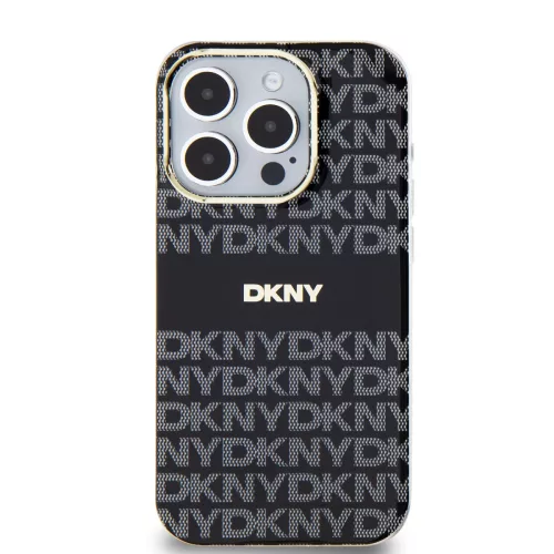 DKNY PC/TPU Repeat Pattern Tonal Stripe Magsafe tok, iPhone 13 Pro Max - fekete