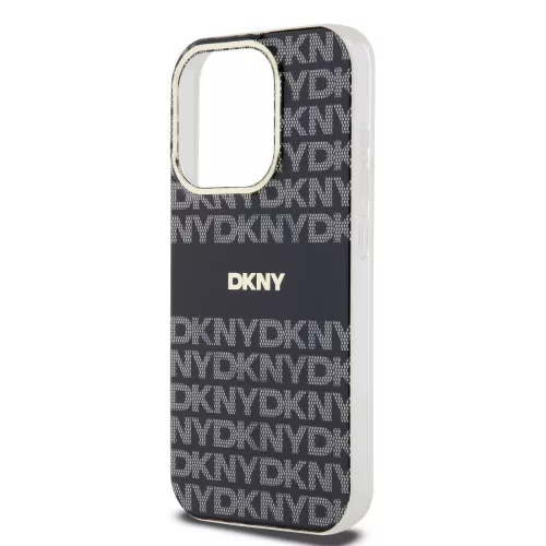 DKNY PC/TPU Repeat Pattern Tonal Stripe Magsafe tok, iPhone 13 Pro Max - fekete