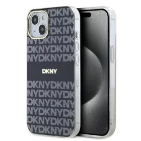   DKNY PC/TPU Repeat Pattern Tonal Stripe Magsafe tok, iPhone 14 - fekete