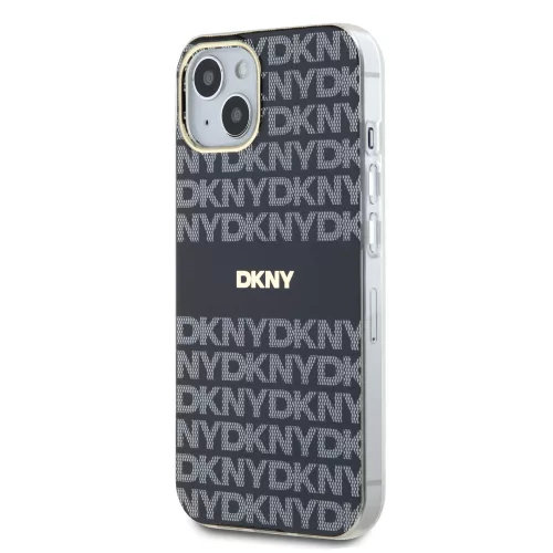 DKNY PC/TPU Repeat Pattern Tonal Stripe Magsafe tok, iPhone 14 - fekete