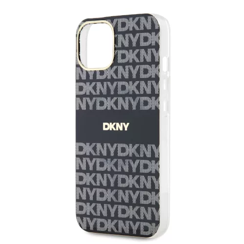 DKNY PC/TPU Repeat Pattern Tonal Stripe Magsafe tok, iPhone 14 - fekete