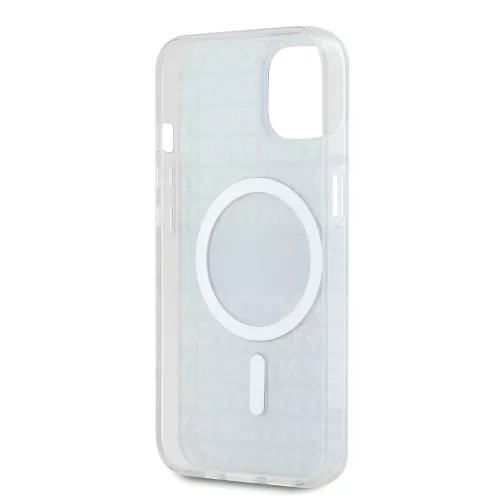 DKNY PC/TPU Repeat Pattern Tonal Stripe Magsafe tok, iPhone 14 - fekete