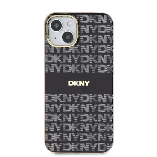 DKNY PC/TPU Repeat Pattern Tonal Stripe Magsafe tok, iPhone 15 - fekete