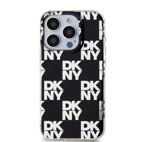 DKNY PC/TPU Checkered Pattern tok, iPhone 15 Pro - fekete