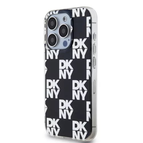 DKNY PC/TPU Checkered Pattern tok, iPhone 15 Pro - fekete