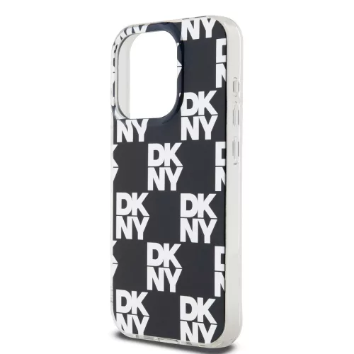 DKNY PC/TPU Checkered Pattern tok, iPhone 15 Pro - fekete