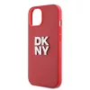 DKNY PU Leather Stack Logo Wrist Strap tok, iPhone 14 - piros
