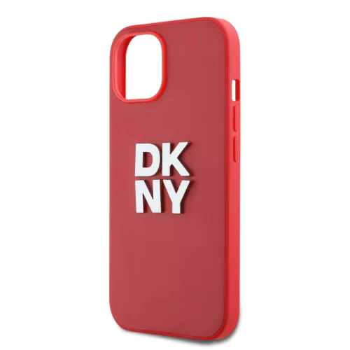 DKNY PU Leather Stack Logo Wrist Strap tok, iPhone 14 - piros