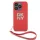 DKNY PU Leather Stack Logo Wrist Strap tok, iPhone 14 Pro - piros