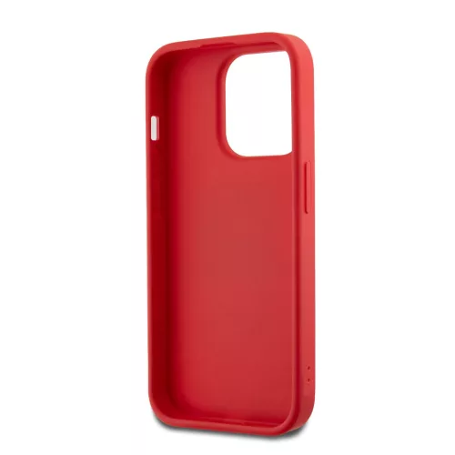 DKNY PU Leather Stack Logo Wrist Strap tok, iPhone 14 Pro - piros