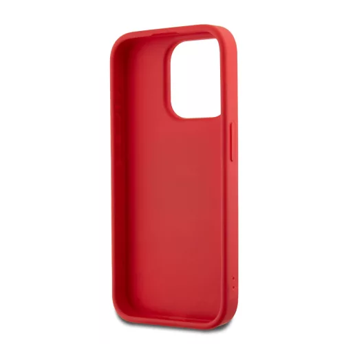DKNY PU Leather Stack Logo Wrist Strap tok, iPhone 15 Pro - piros