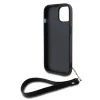 DKNY PU Leather Stack Logo Wrist Strap tok, iPhone 13 - fekete
