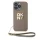 DKNY PU Leather Stack Logo Wrist Strap tok, iPhone 14 Pro Max - bézs