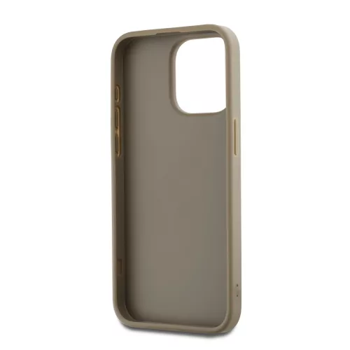 DKNY PU Leather Stack Logo Wrist Strap tok, iPhone 14 Pro Max - bézs