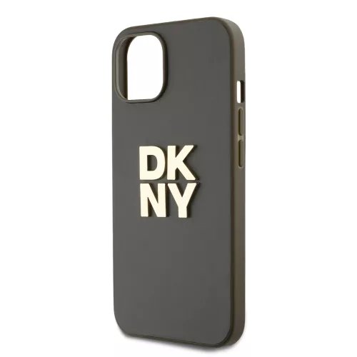 DKNY PU Leather Stack Logo Wrist Strap tok, iPhone 14 - barna