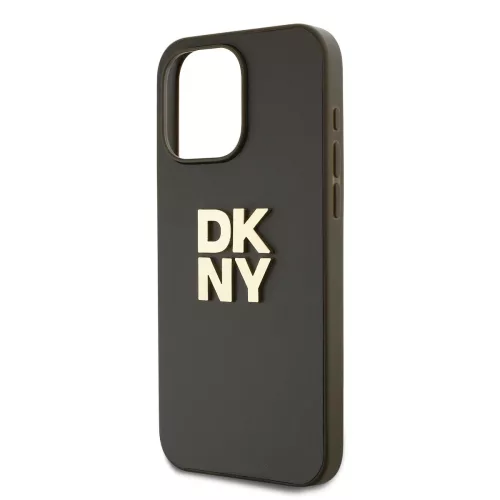 DKNY PU Leather Stack Logo Wrist Strap tok, iPhone 15 Pro - barna