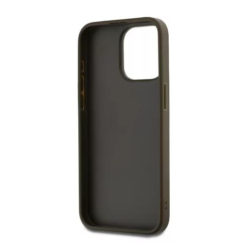 DKNY PU Leather Stack Logo Wrist Strap tok, iPhone 15 Pro - barna