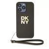 DKNY PU Leather Stack Logo Wrist Strap tok, iPhone 15 Pro Max - barna