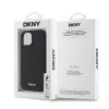 DKNY PU Leather Silver Metal Logo Magsafe tok, iPhone 13 - fekete