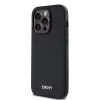 DKNY PU Leather Silver Metal Logo Magsafe tok, iPhone 14 Pro Max - fekete