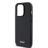 DKNY PU Leather Silver Metal Logo Magsafe tok, iPhone 14 Pro Max - fekete