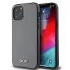 DKNY PU Leather Silver Metal Logo Magsafe tok, iPhone 12 / 12 Pro - ezüst