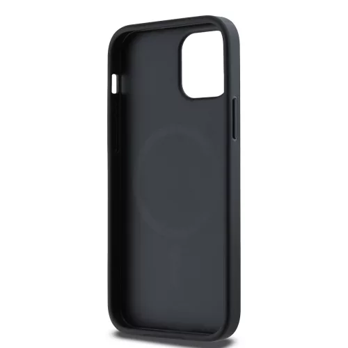 DKNY PU Leather Silver Metal Logo Magsafe tok, iPhone 12 / 12 Pro - ezüst