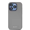 DKNY PU Leather Silver Metal Logo Magsafe tok, iPhone 14 Pro - ezüst