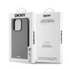 DKNY PU Leather Silver Metal Logo Magsafe tok, iPhone 15 Pro - ezüst