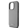DKNY PU Leather Silver Metal Logo Magsafe tok, iPhone 15 Pro Max - ezüst
