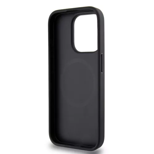 DKNY PU Leather Silver Metal Logo Magsafe tok, iPhone 15 Pro Max - ezüst