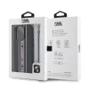 Karl Lagerfeld PU Saffiano Athleisure Stripe and Strap tok, iPhone 15 Pro Max - fekete / rózsaszín csíkkal