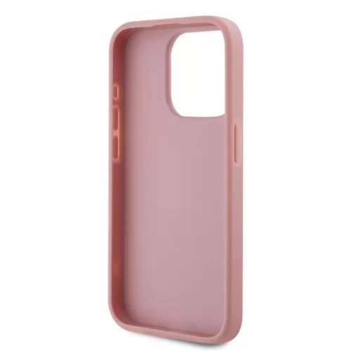 Karl Lagerfeld Wrinkled PU Signature Logo tok, iPhone 15 Pro - rózsaszín