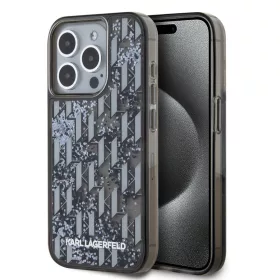   Karl Lagerfeld Liquid Glitter Monogram Gradient iPhone 15 Pro Max tok – fekete