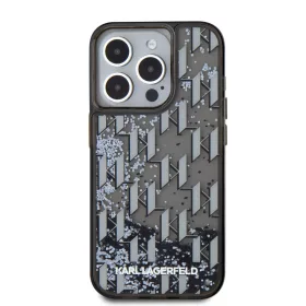   Karl Lagerfeld Liquid Glitter Monogram Gradient iPhone 15 Pro Max tok – fekete