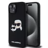 Karl Lagerfeld Liquid Silicone Double Heads MagSafe iPhone 15 Pro Max tok – fekete
