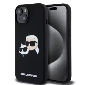   Karl Lagerfeld Liquid Silicone Double Heads MagSafe iPhone 15 Pro Max tok – fekete