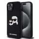 Karl Lagerfeld Liquid Silicone Double Heads MagSafe iPhone 15 Pro Max tok – fekete