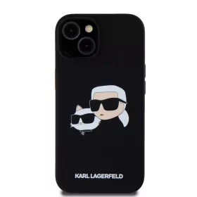   Karl Lagerfeld Liquid Silicone Double Heads MagSafe iPhone 15 Pro Max tok – fekete