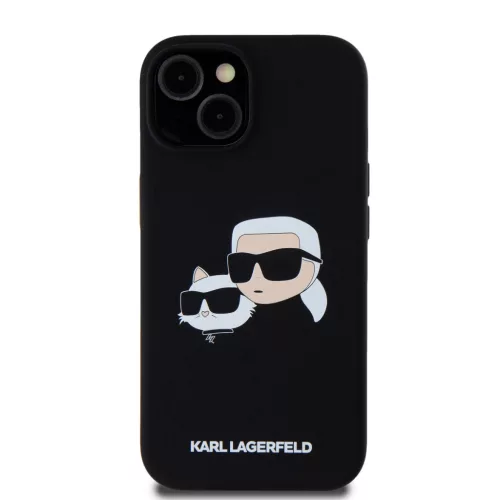 Karl Lagerfeld Liquid Silicone Double Heads MagSafe iPhone 15 Pro Max tok – fekete