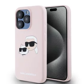   Karl Lagerfeld Liquid Silicone Double Heads MagSafe iPhone 15 Pro Max tok – rózsaszín