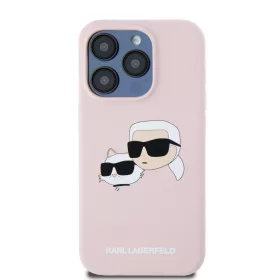   Karl Lagerfeld Liquid Silicone Double Heads MagSafe iPhone 15 Pro Max tok – rózsaszín