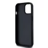 DKNY PU Leather Checkered Pattern and Stripe tok, iPhone 15 - fekete