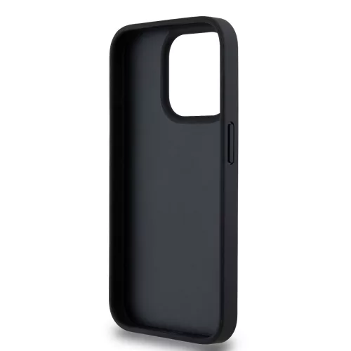 DKNY PU Leather Checkered Pattern and Stripe tok, iPhone 15 Pro - fekete