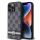 DKNY PU Leather Checkered Pattern and Stripe tok, iPhone 15 Pro Max - fekete