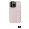 Karl Lagerfeld PU Saffiano Rhinestone Charm tok, iPhone 15 Pro Max - rózsaszín
