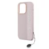 Karl Lagerfeld PU Saffiano Rhinestone Charm tok, iPhone 15 Pro Max - rózsaszín